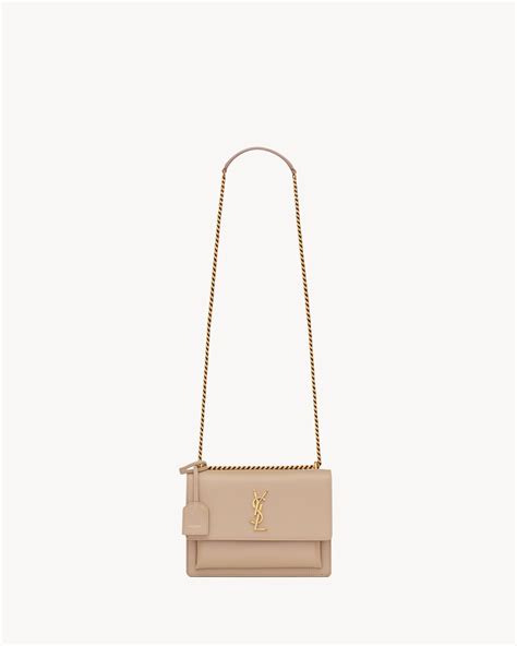 ysl sunset dark beige|SUNSET Medium Tasche aus Glattleder .